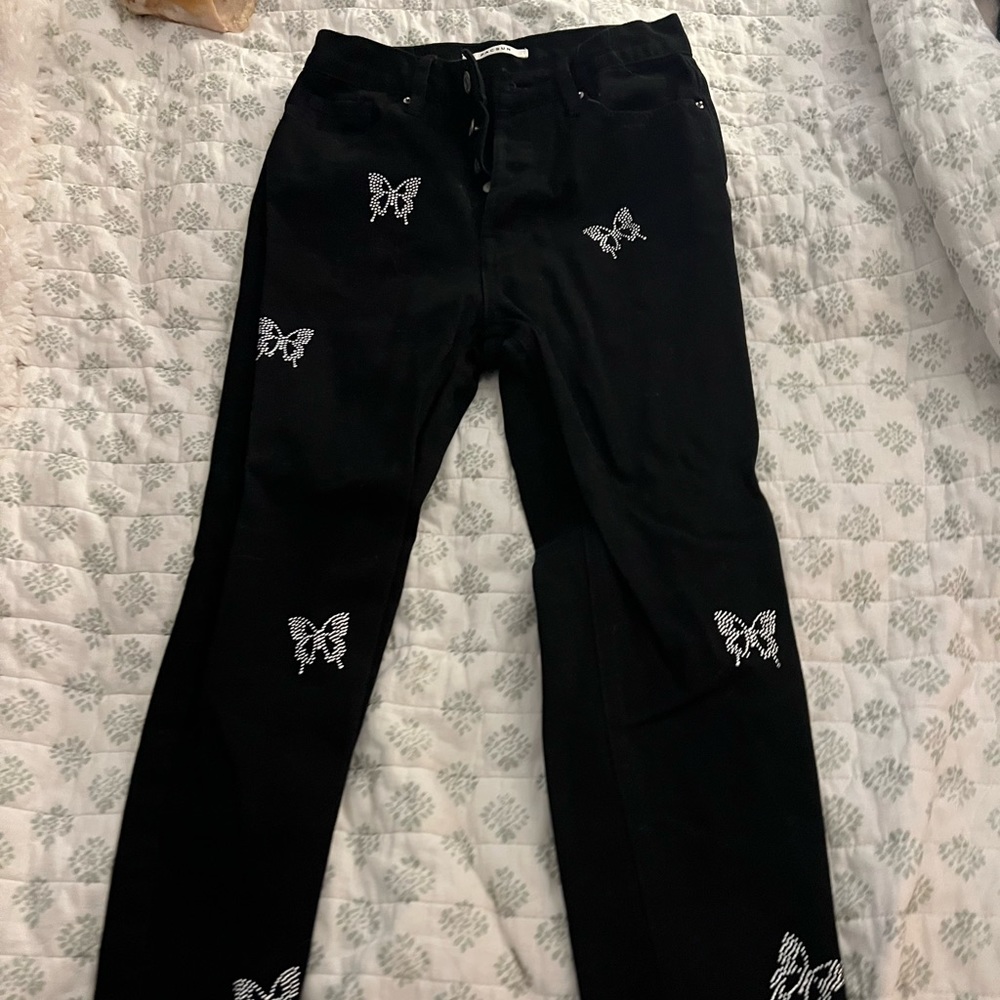 From PacSun. Butterfly black jeans.